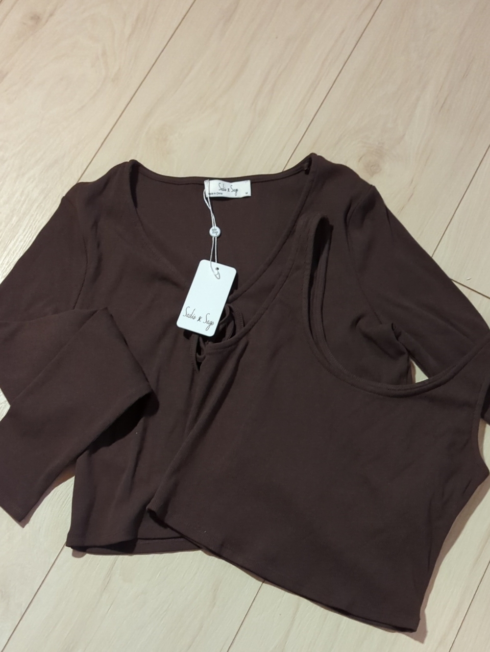 Crop Tank And Long Sleeve Cardigan